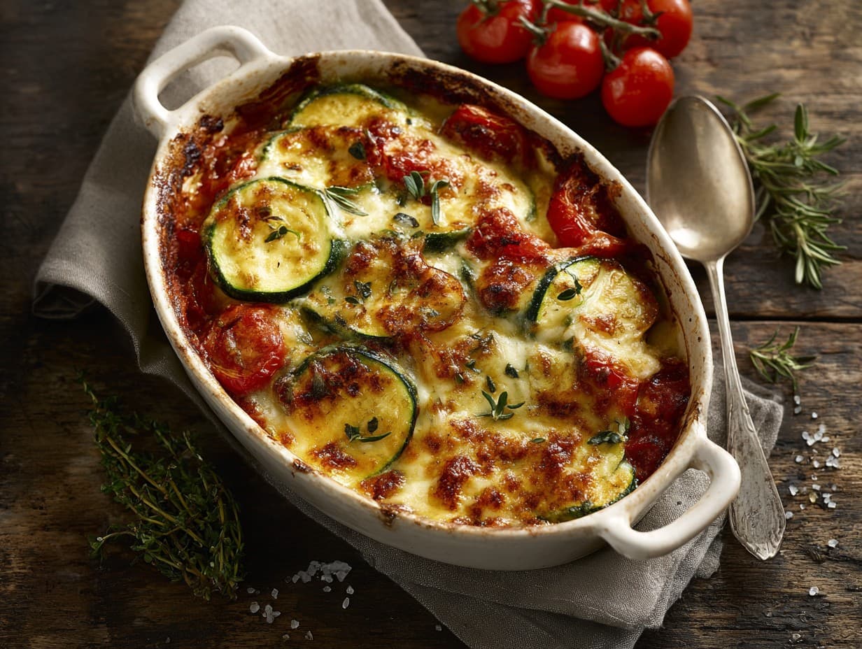 Zapiekanka z cukinii i mozzarelli